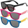 Kursan Kids Polarized Sunglasses for Boys Girls TPEE Rubber Flexible Frame Shades Age 3-10 (Bright Black + Rose Red/Pink + Blue/Yellow) view 3