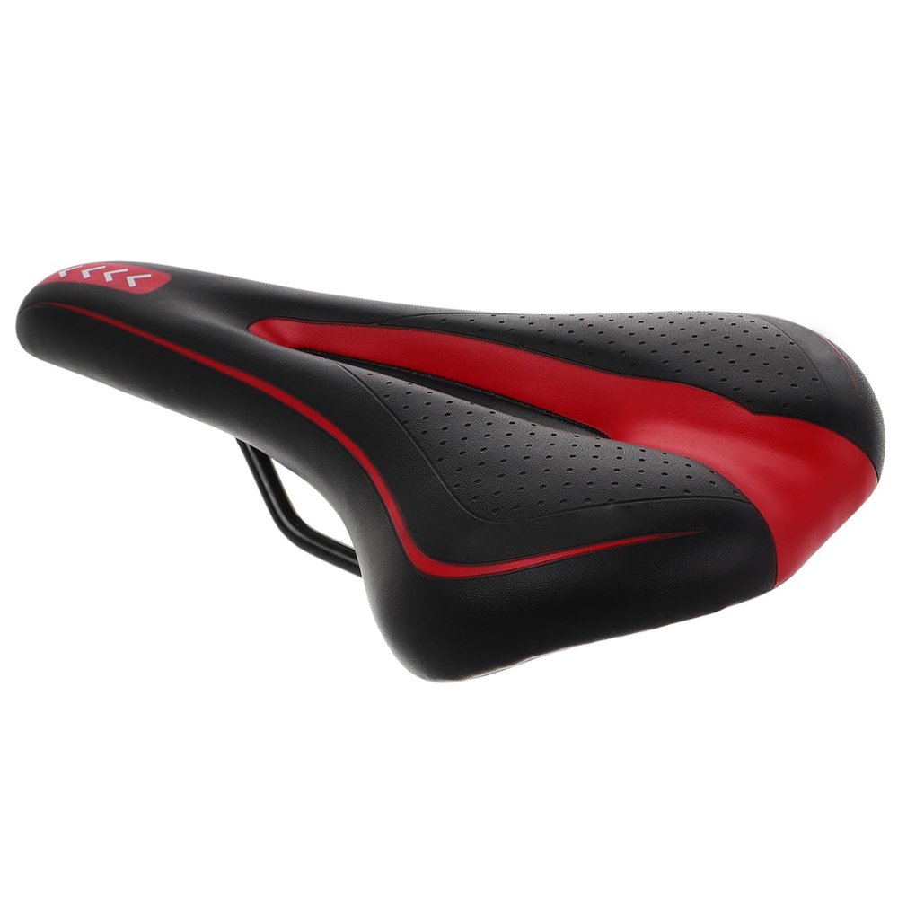 Bike Saddle Lightweight Cushion Pad for Road and Mountain Ergonomic Hollow Design Shockproof Easy Installation Red Finish