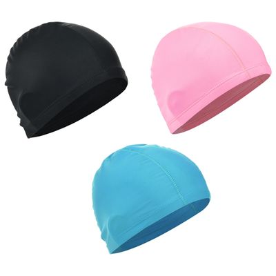 Cosmos 3 Pcs Elastic Stretchy Swim Cap Swimming Cap Breathable Fabric Swim Cap Comfortable Swim Hats for Men Women Adults Youth, Assorted Colors, One Size
