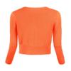 Urban CoCo Women's Cropped Cardigan V-Neck Button Down Knitted Sweater 3/4 Sleeve (Orange, m) view 3