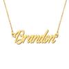 Aoloshow 18k Gold Plated Brandon Name Necklace Womens Mens Initial Nameplate Stainless Steel Jewelry for Family view 1
