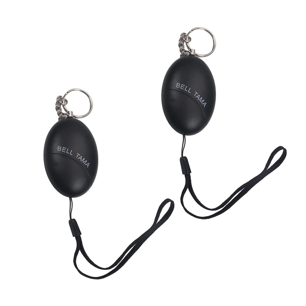 Aicosineg Personal Alarm ABS 120db Personal Safesound Security Alarms for Keychain Bags Suitcases Backpacks Black 2pcs
