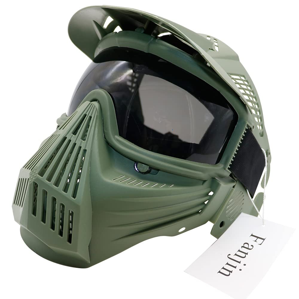Fanjin Paintball Mask, Airsoft Mask, Tactical Masks Full Face Gear with Goggles Impact Resistant for Hunting CS Survival Games Halloween Cosplay and Outdoor Activities