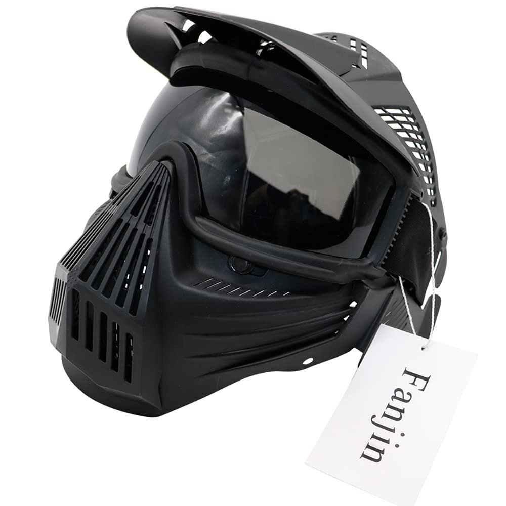Fanjin Paintball Mask, Airsoft Mask, Tactical Masks Full Face Gear with Goggles Impact Resistant for Hunting CS Survival Games Halloween Cosplay and Outdoor Activities