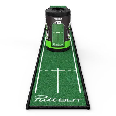 PuttOUT Slim Putting Mat - Perfect Your Golf Putting (7.9ft x 0.82ft)(Green)