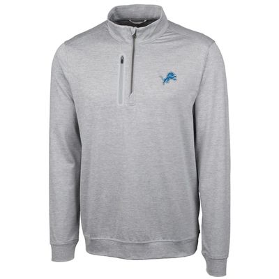 Cutter & Buck Men's Cream Detroit Lions Stealth Quarter-Zip Jacket