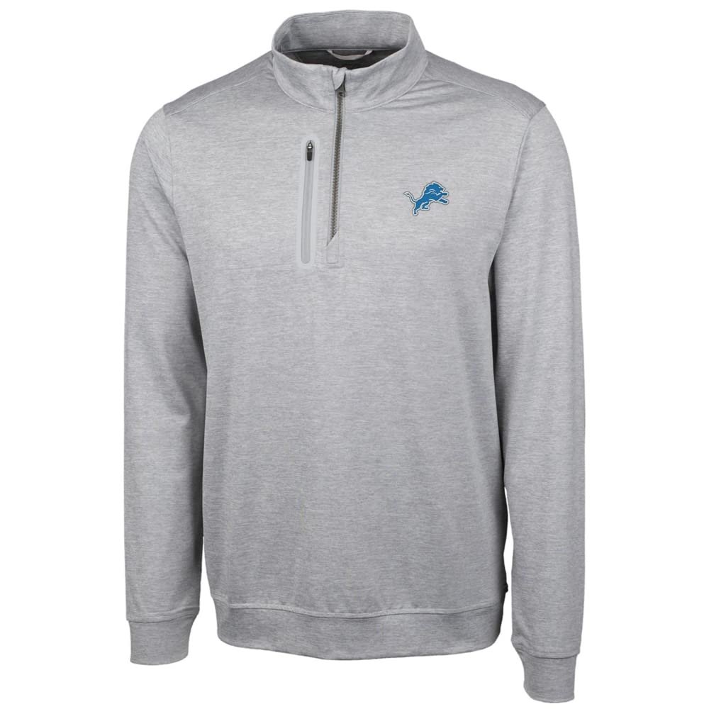 Cutter & Buck Men's Cream Detroit Lions Stealth Quarter-Zip Jacket