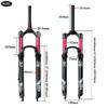 Jejy 26/27.5/29 Inch Mountain Bike Bicycle Suspension Forks 1-1/8" Straight/Tapered Front Fork with Rebound Adjustment MTB Ultralight Magnesium Alloy Air Fork 120 Mm Travel view 2