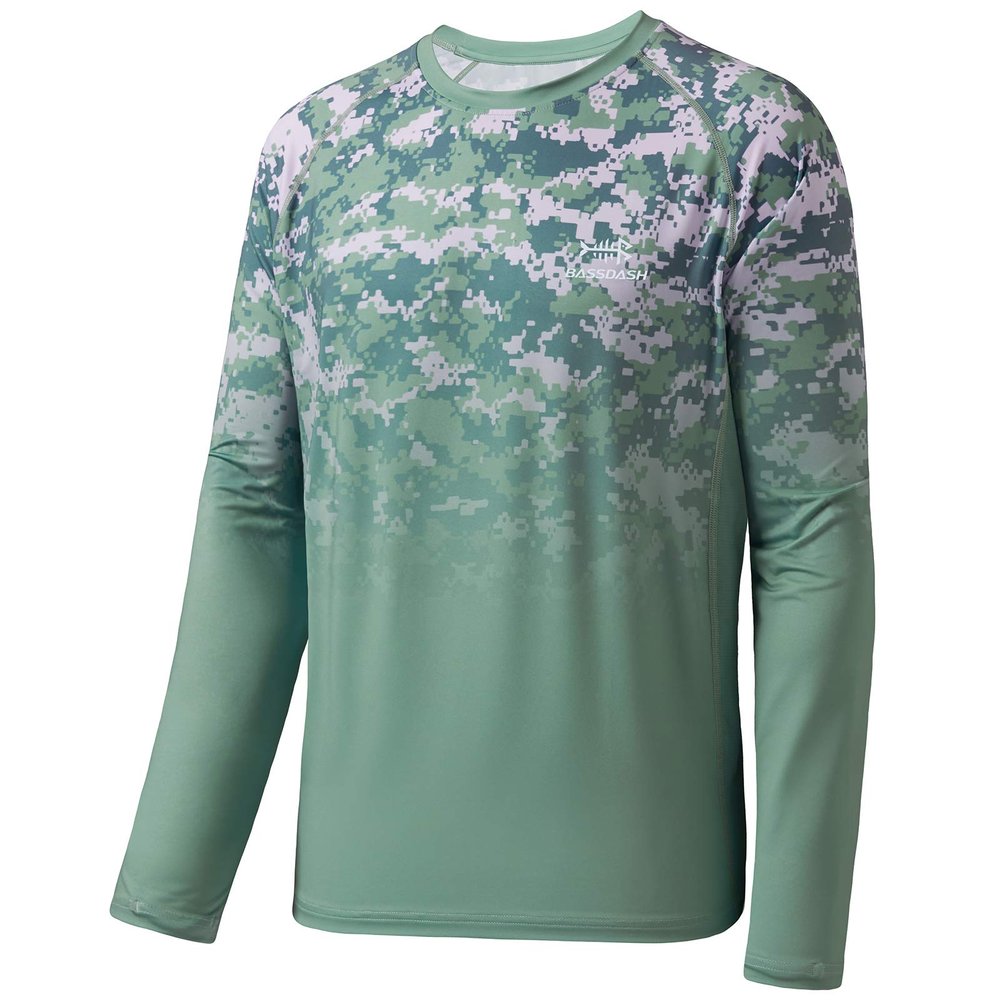 BASSDASH FS14M Men's Camo Gradient Performance Long Sleeve Fishing Shirt UPF50+