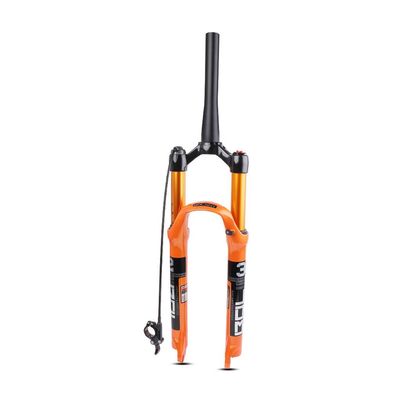 Jejy 26/27.5/29Inch Magnesium Alloy Air MTB Suspension Fork Mountain Bicycle Front Forks QR 9mm Travel 120mm Tapered Steerer/Straight Steerer 1-1/8" (Color : Tapered Remote Lockout, Size : 26)