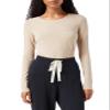 Amazon Essentials Women's Regular-Fit Long-Sleeve Crewneck T-Shirt (Available in Plus Size), Tan Heather, Medium view 1