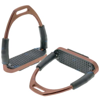 YNR Safety Stirrups Horse Riding Bendy Irons Equestrian Saddles Tack Rose Gold