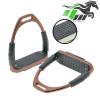 YNR Safety Stirrups Horse Riding Bendy Irons Equestrian Saddles Tack Rose Gold view 2