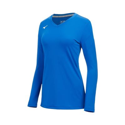 Mizuno Women's Balboa 6 Long Sleeve Volleyball Jersey, Royal, XX-Large