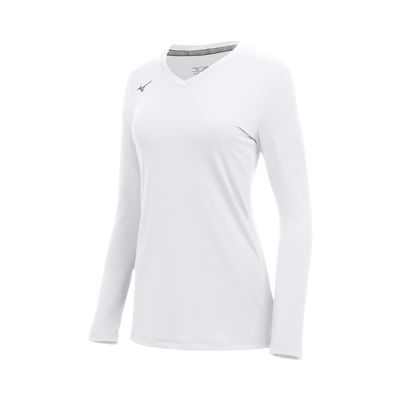 Mizuno Women's Balboa 6 Long Sleeve Volleyball Jersey, White, XX-Small