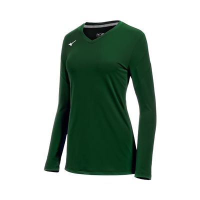 Mizuno Women's Balboa 6 Long Sleeve Volleyball Jersey, Forest, XX-Small