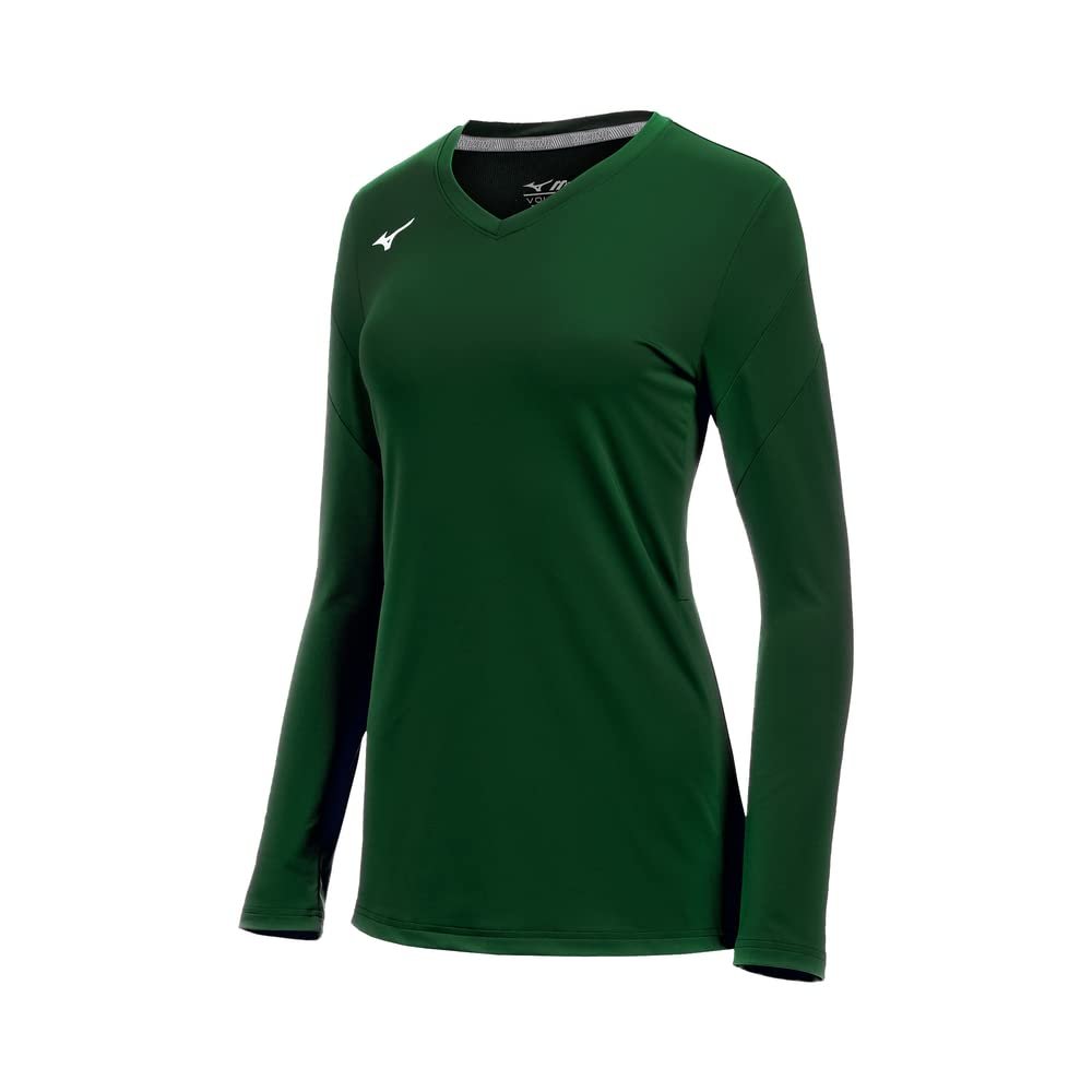 Mizuno Women's Balboa 6 Long Sleeve Volleyball Jersey, Forest, X-Large