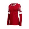 Mizuno Youth Techno 8 Long Sleeve Volleyball Jersey, Red-White, Large view 1