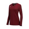 Mizuno Girls' Balboa 6 Long Sleeve Volleyball Jersey, Cardinal, Large view 1