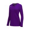 Mizuno Girls' Balboa 6 Long Sleeve Volleyball Jersey, Purple, Medium view 1