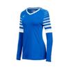 Mizuno Women's Techno 8 Long Sleeve Volleyball Jersey, Royal-White, Medium view 1