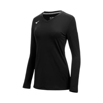 Mizuno Women's Balboa 6 Long Sleeve Volleyball Jersey, Black, Large