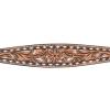 Circle Y White Daisy Filigree Tooling Durable Western Horse Size Adjustable Length Equine Wither Strap for Breast Collar with White Buckstitch Border view 3