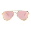 Kids Small Polarized Aviator Sunglasses for Girls and Boys Age 4-16 (Gold/Pink Mirror) view 1