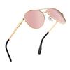 Kids Small Polarized Aviator Sunglasses for Girls and Boys Age 4-16 (Gold/Pink Mirror) view 3