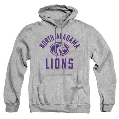 University of North Alabama Official One Color UNA Lions Logo Unisex Adult Pull-Over Hoodie,Athletic Heather, 2X-Large