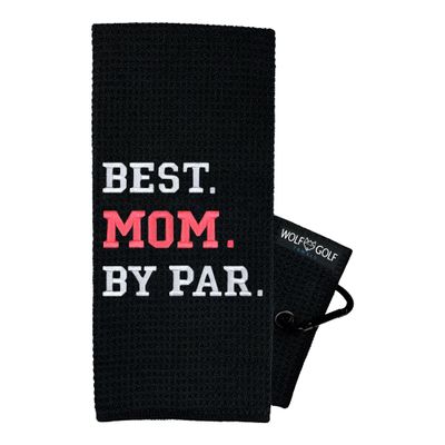 Best Mom by Par Golf Towel - Golf Accessories for Women - Golf Gifts for Women - Embroidered Funny Golf Towel
