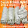 Dock Lines for Boats 3/8" x 15ft, 4 Pack Double Braided Nylon Boat Rope with 12" Loop, Marine Grade Mooring Line for Docking, White - Better Boat view 4