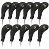 Craftsman Golf 11pcs/Set Meshy Golf Club Iron Head Covers Headcover with No. on Both Sides Suitable for Right and Left Handed Golfer Zipper Closure (Black) view 1