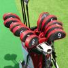 Craftsman Golf 11pcs/Set Meshy Golf Club Iron Head Covers Headcover with No. on Both Sides Suitable for Right and Left Handed Golfer Zipper Closure (Black & Red) view 2