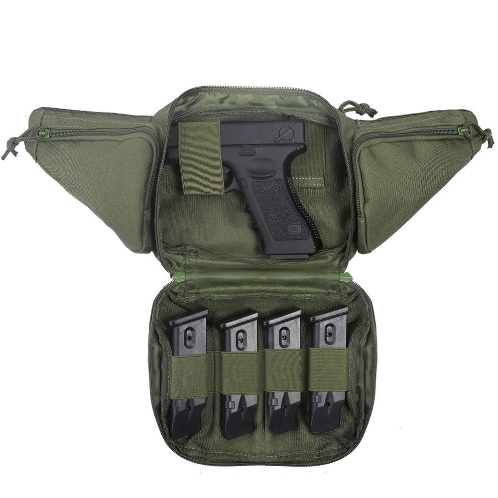 XCSY Concealed Carry Pistol Pouch -, Fanny Pack Holster, Fanny Pistol Purse, Multi-Functional Gun Bag,Suitable for Almost Full-Size Pistols, Such As 1911, Etc (Armygreen)