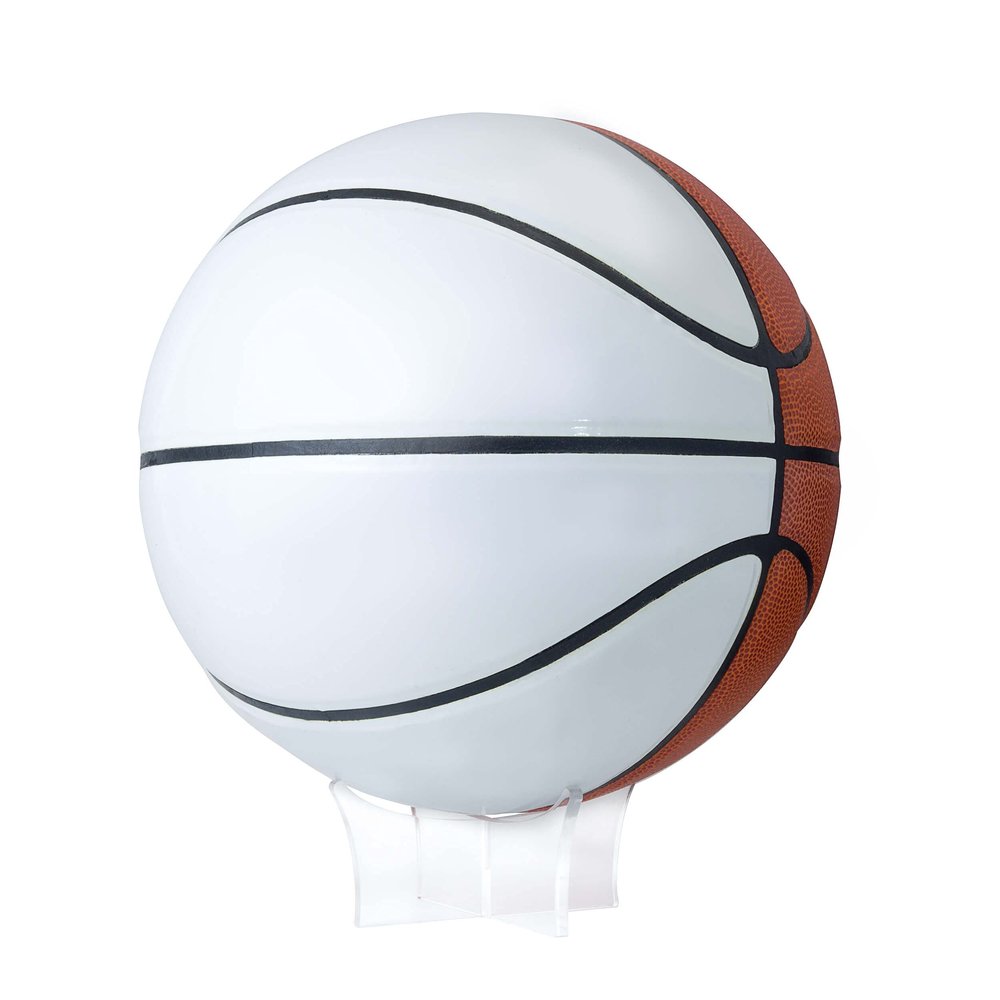 Murray Sporting Goods Autograph Basketball with Stand - Four Panel Signature Ready Display Memorabilia Autographic Basketball Regulation Size 29.5 inches