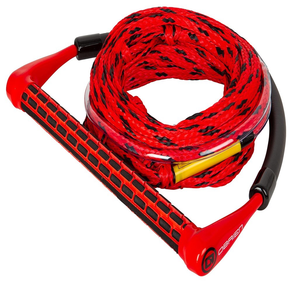 O'Brien 4 Section Poly E Wake Surf Rope Combo, Red