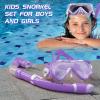 Seago Kids Snorkel Set Dry Top Snorkel Mask Snorkeling Gear for Kids Boys Girls Youth, No Leak Comfy Mouthpiece Anti-Fog 180 Panoramic View Scuba Diving Swim Pool Equipment Snorkeling Kit view 2