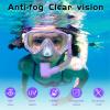 Seago Kids Snorkel Set Dry Top Snorkel Mask Snorkeling Gear for Kids Boys Girls Youth, No Leak Comfy Mouthpiece Anti-Fog 180 Panoramic View Scuba Diving Swim Pool Equipment Snorkeling Kit view 4