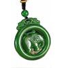 Carved Elephant Natural Green Hand Jade Pendant Fashion Boutique Jewelry Men's view 1
