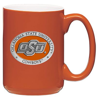 Heritage Pewter Oklahoma State University Cowboys 15 oz. Coffee Mug | Mug for Coffee, Beverages | Intricately Crafted Metal Pewter Inlay