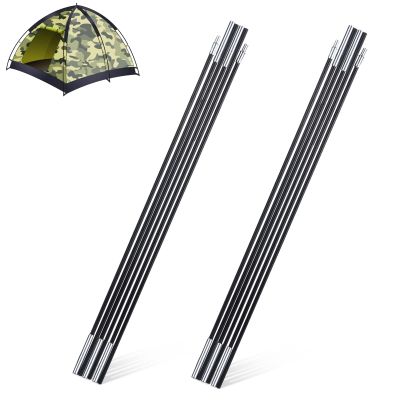 Tent Poles, 2 PCS Adjustable Portable Tent Poles 129.92in Fiberglass Camping Rod Replacement Foldable Lightweight Camping Rod for Tent, Tarp, Canopy, Awning, Shelter