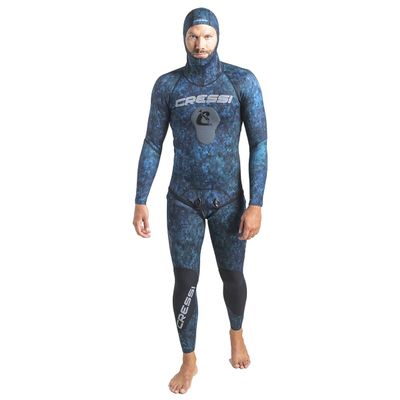 Cressi Tokugawa 2-pcs Nylon w/Hood 2 mm, Camo Blue, XL