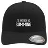 I'd Rather Be Summing - Soft Flexfit Baseball Hat Cap, Black, Large/X-Large view 1