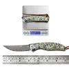 ALBATROSS Premium Damascus Pocket Knife - EDC Folding Knife with Abalone Shell Handle, Ball Bearing Opening, Liner Lock System - Everyday Carry for Outdoor, Hunting, Collection - HGDK028-AS view 3
