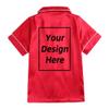 Kids Tales 2Pcs Custom Personalized Satin Pajamas Set Child Short Sleeve Button-Down Silk Loungewear Add Your Own Text Design PJS view 2