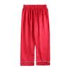 MYGBCPJS 2 Piece Kids Satin Pajamas Set Button-Down Sleepwear Loungewear PJS Shorts Sleeve Tops + Pants Red view 4