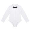 Yeeye Kids Boys Ballroom Salsa Latin Dance Shirt Top Romper Leotard with Bowtie Modern Dancewear White 10 view 3