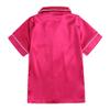 MYGBCPJS 2 Piece Kids Satin Pajamas Set Button-Down Sleepwear Loungewear PJS Shorts Sleeve Tops + Pants Rose Red view 2