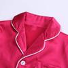 MYGBCPJS 2 Piece Kids Satin Pajamas Set Button-Down Sleepwear Loungewear PJS Shorts Sleeve Tops + Pants Rose Red view 3